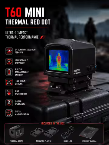 Thermal Scope Tactical T60 Mini Thermal Imaging Camera Scope 768X576 Touch Infrared Thermal Tactical