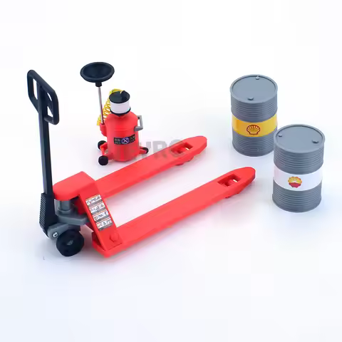 RC Truck Simulation Scenes Maintenance Forklift Oil Barrel Model for 1/14 Tamiya SCANIA 770S R620 VO