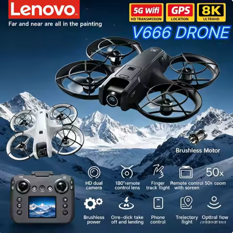 Lenovo V666 Mini RC Drone 8K HD 5G WIFI Obstacle Avoidance Brushless Motor Altitude Hold Headless Mo