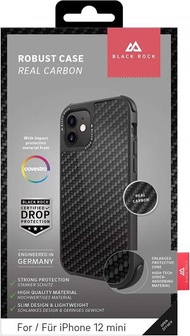 BLACK ROCK - Black Rock - iPhone 12 Mini 5.4 英寸碳纖維堅固外殼 |纖維外殼，防震，男女合用，TPU（高級碳纖維）