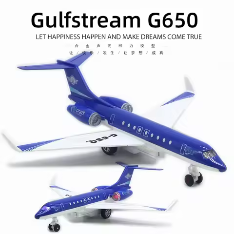 25.5CM Alloy Gulfstream G650 Business Jet Model with Display Stand Three Lights ARJ21 Children's Gif