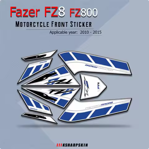 MOTO 3D Gel Stickers Motorcycle Front Fairing Decorative Decal For Yamaha Fazer FZ8 FZ800 2010-2015 