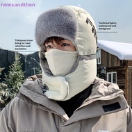 newsandthen Winter Thiened Windproof Fce Cap Warmth Ear Protection Hat Removable Mask Outdoor Fashio
