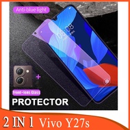 Vivo Y27s Tempered Glass For Vivo Y17s 2 in 1 Anti Blue Light Ray Protective Screen Protector Glass Film