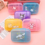 Cartoon Cartoon 8-Grid Pill Box Kuromi Pill Storage Box Cute Big-Eared Dog Anti-dust Box Portable Po