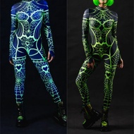 Unisex Cyberpunk Spider Web 3D Printed Halloween Costume - Perfect for Carnivals and Parties