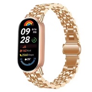 Metal Strap For Xiaomi Smart Band 10 สายนาฬิกาข้อมือโลหะ อุปกรณ์เสริม Mi Band 10 NFC สาย Mi Band 9 M