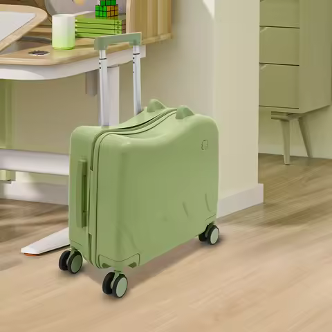 NEWEST 37L Children's Luggage Case, 18" Kids Ride-On Suitcase Olive Green for 3-6 Years Old Age, Rol