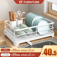 Dish Drying Rack Cutlery Holder Plate Organiser Kitchen Organiser Dish Rack Auto Drainer Tray Dish Drainer  Spoon holder Sink Drainer