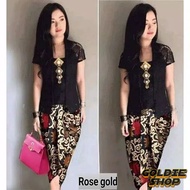Goldie Shop Setelan Rok Batik Kebaya Bunga 2in1 / Pakaian Setelan Wanita / Baju Kebaya Batik Modern 