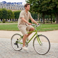 PANTHER FUN-M Hybrid Bike SHIMANO 7-Speed CrMo Frame Adult Commuter Bike For 160cm+ Urban Cycle For 