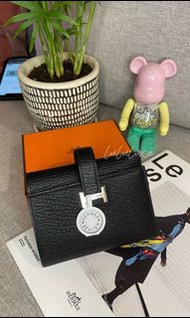 Hermes bearn wallet 3摺 黑+玫瑰金 H 扣