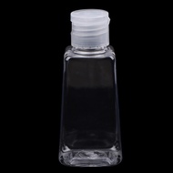 WHE 10Pcs 30/60ml Trapezoidal Plastic Hand Sanitizer Bottles Dispenser Transparent Gel Reffillable Bottle Container With Filp Cap WHE