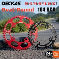 DECKAS 104BCD MTB Chainring 40T/42T/44T/46T/48T/50T/52T Crankset Bike Narrow Wide Chain Ring