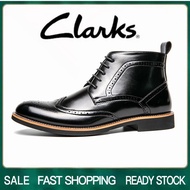 Clarks_รองเท้าผู้ชาย รุ่น สีดำ รองเท้าหนังแท้ รองเท้าทางการ รองเท้าแบบสวม รองเท้าแต่งงาน รองเท้าหนัง