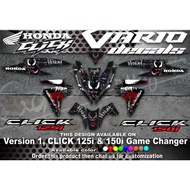 HONDA CLICK 125i &amp; 150i Venom Decals Stickers