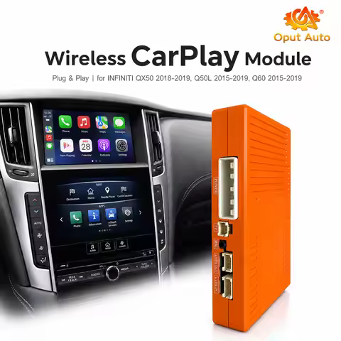Wireless CarPlay Android Auto AI Box For Infiniti Q50 Q60 Q50L QX50 2015-2019 Retrofit Multimedia Na