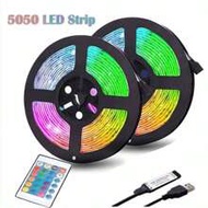 1pc USB Powered Led Strip Light, 1m/2m/3m/4m/5m/10m Lengths, Multi-color Ambient Lights, 24-key Remo