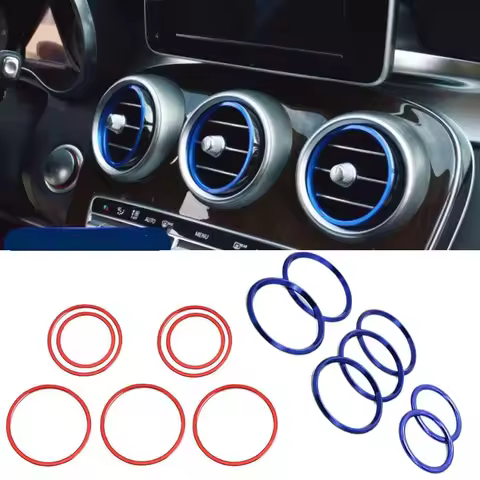For Mercedes Benz C Class W205 Glc Car-Styling Ac Outlet Ring Decoration Air Conditioning Vents Trim