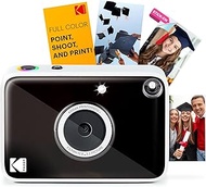 Kodak Printomatic+ Instant Print Digital Camera (Black) 10MP Portable Camera with Interactive RGB LE