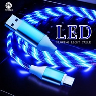 🔥Readystock🔥+FREE Shipping Glowing Cable LED Illuminated Flow Micro USB Type C Cable For iPhone 11 Pro Samsung S8 S9 Huawei Data Charging USB C Charge Wire