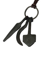 Uppsala Amulet Ring Pendant. Odin, Thor and Freyr Pendant. Hand forged Pure iron (not steel). Gungni