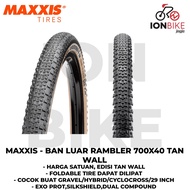 Maxxis Rambler 700 x 40 C Skin Wall Bike Gravel Hybrid 29 700x40c 40c Tan Gum Exo Tubeless Ready TR 