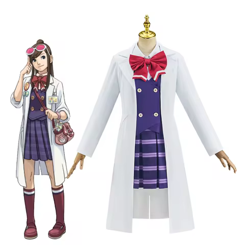 Game Ace Attorney Cosplay Suit Ema Skye Cosplay Jk Uniform Women Detective Cosplay Suit Halloween Fa