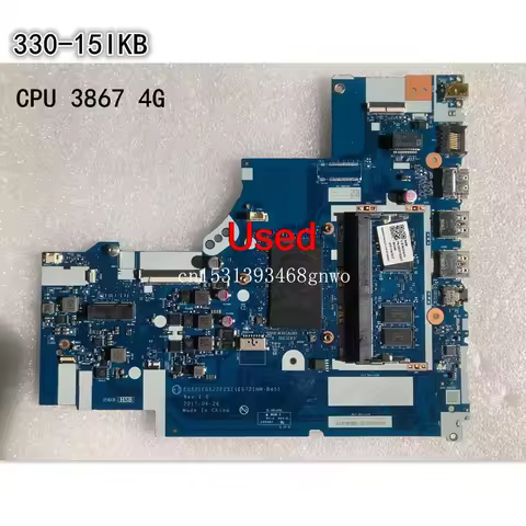 Used For Lenovo Ideapad 330-15IKB Laptop UMA Motherboard Mainboard CPU 3867U RAM 4G FRU 5B20T83426 5