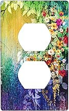 Colorful Wildflower Single Duplex Outlet Light Switch Plate Cover Decor Wall Plate Cover For Home Be