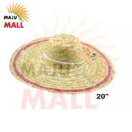 20" Grass Straw Farmer Hat Cap - Farmer Straw Grass Hat - Garden Hat - Mengkuang Hat By
