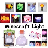 Minecraft LED Night Light Creeper Diamond Axolotl Torch Desk Lamp Chargeable Anime Gaming Decor