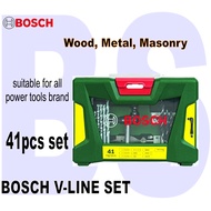 BANSOON BOSCH 41pcs V-Line drill bit and screwdriver bit set with angle driver. DIY set.