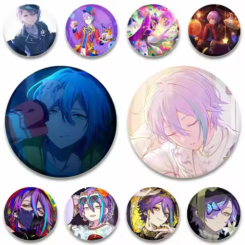 Anime Game Character Kamishiro Rui Pins PJSK Cartoon Round Brooches on Backpack Shirt Accessories Je