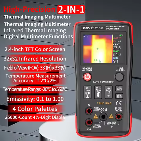 ZOYI ZT-R01 Electric Measurement, 2-in-1 Infrared Thermal Imaging Multimeter, Industrial Power Floor