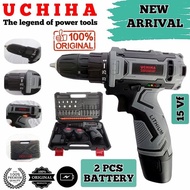 mesin bor baterai 20v uchiha japan besi obeng  cordless drill full