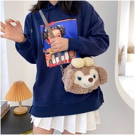 Túi Đeo Chéo Gấu Duffy Nâu Đeo Nơ Đáng Yêu