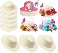 Exogio 20-Pack DIY Straw Hat Set, Mini Beach Sun Hat Art Painting Hat for Beach, Summer, Work, Farme
