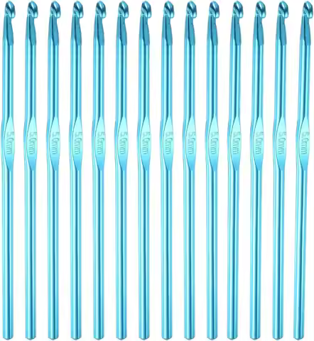 5MM Aluminum Crochet Hooks 14PCS,Crochet Needle US Size H(US Size 8),Crochet Hooks Bulk for Craft Ya