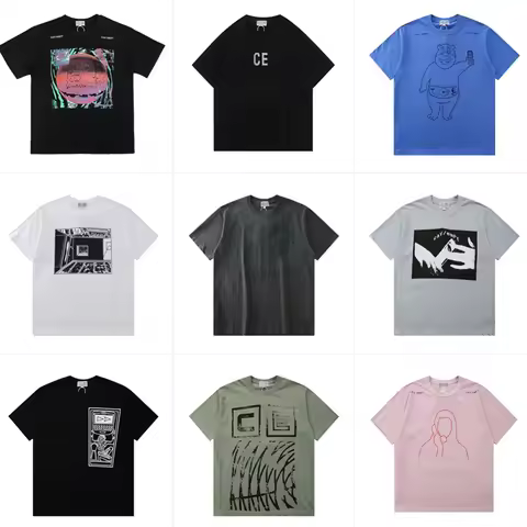 Japanese Trend Brand CAV EMPT T-shirts Simple Line Drawing Letter CE Pattern Print Loose Casual Cave
