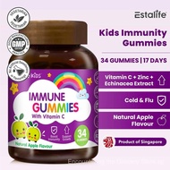Estalife Kids Immune + Vitamin C Gummy with Zinc and Echinacea | Immunity Supplement | 34 Gummies