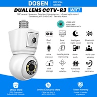 Dual lens ICSEE CCTV  Light bulb R3 Full-color Night Vision Two Way Talk Motion Detection Indoor WiF