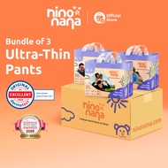 Nino Nana Ultra-Thin Diaper Pants Carton [Bundle of 3] | M (6–11kg) / L (9–14kg) / XL (12–18kg) / XX