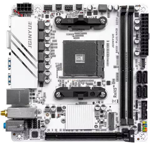 JGINYUE B450 Motherboard Supports AMD AM4 1000/2000/3000/4000/5000 DDR4 memory M.2 NVME Sata B450I-P