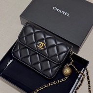 Chanel woc 12cm黑金/金球腰包小廢包