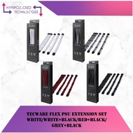 TECWARE FLEX PSU EXTENSION SET CABLE SLEEVES (WHITE/BLACK+WHITE/BLACK+RED/BLACK+GREY)