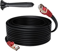 Cat 6E Cat 7 Outdoor Ethernet Cable 125 FT,Adoreen 10Gbps Heavy-Duty Shielded Internet Cable From 25