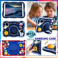 360 degree rotating Stand Kids Safe Cute 3D Astronaut Soft Silicone Cartoon Pattern Shockproof Tablet Case Cover for Samsung Galaxy Tab A9 SM-X110 X115 X117 A9 Plus X210 X216B X218U A8 10.5 X200 X205 A7 Lite 8.7 T220 T225 A 8.0 T295 S6 Lite P610 T510
