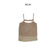 Milin สายเดี่ยวชีฟอง น้ำตาล D019-155