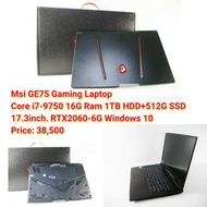 Msi GE75 Gaming Laptop Core i7-9750